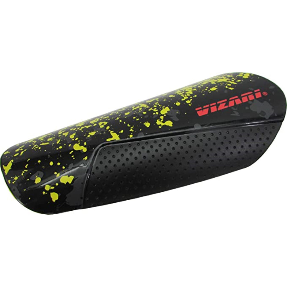 Elite Soccer Shin Guard with Compression Sleeve-Black/Yellow/Red