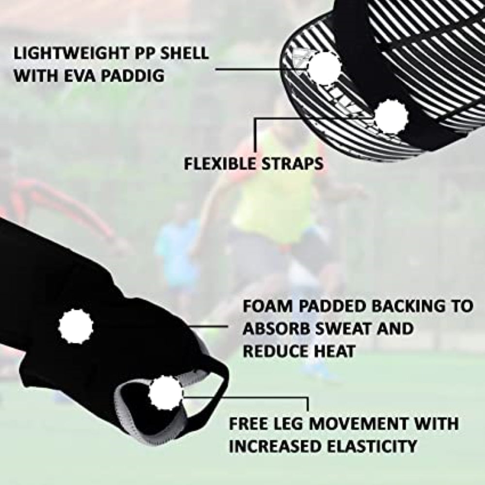 Matera Soccer Shin Guard with Ankle Protection-Black/White