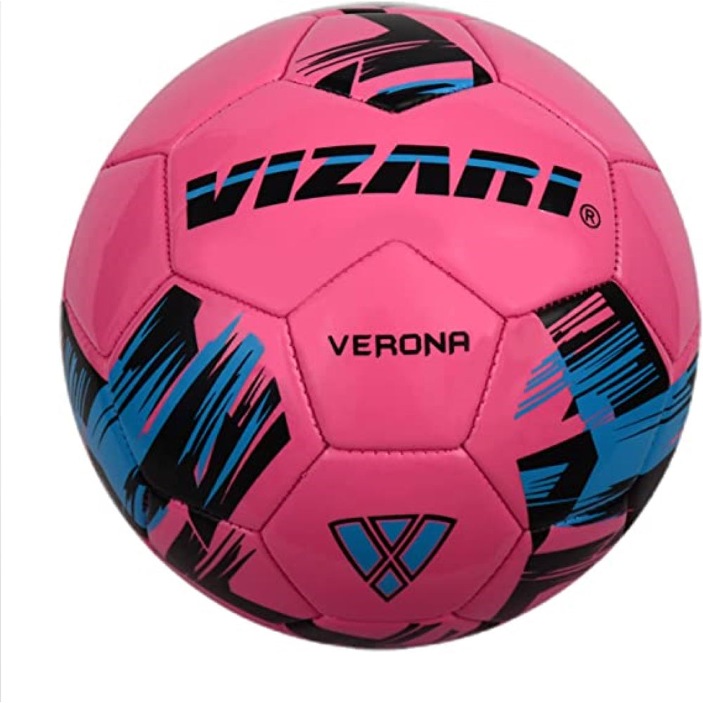 Verona Soccer Ball-Pink/Black/Sky