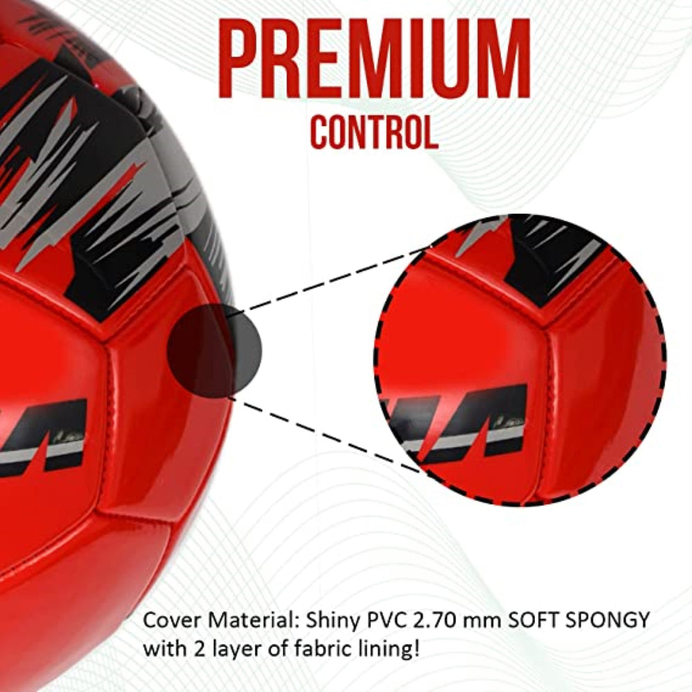 Verona Soccer Ball-Red/Black/Silver