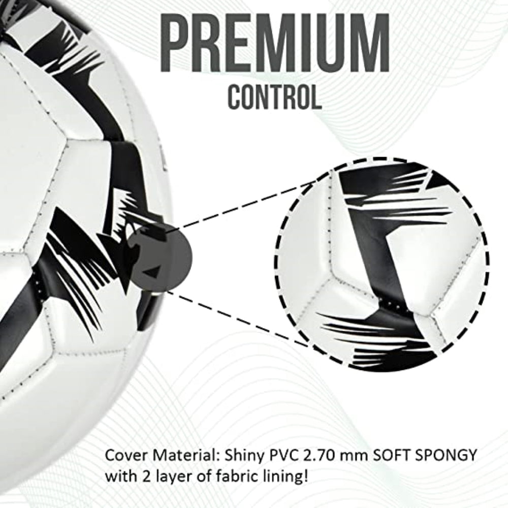Verona Soccer Ball-White/Silver/Black