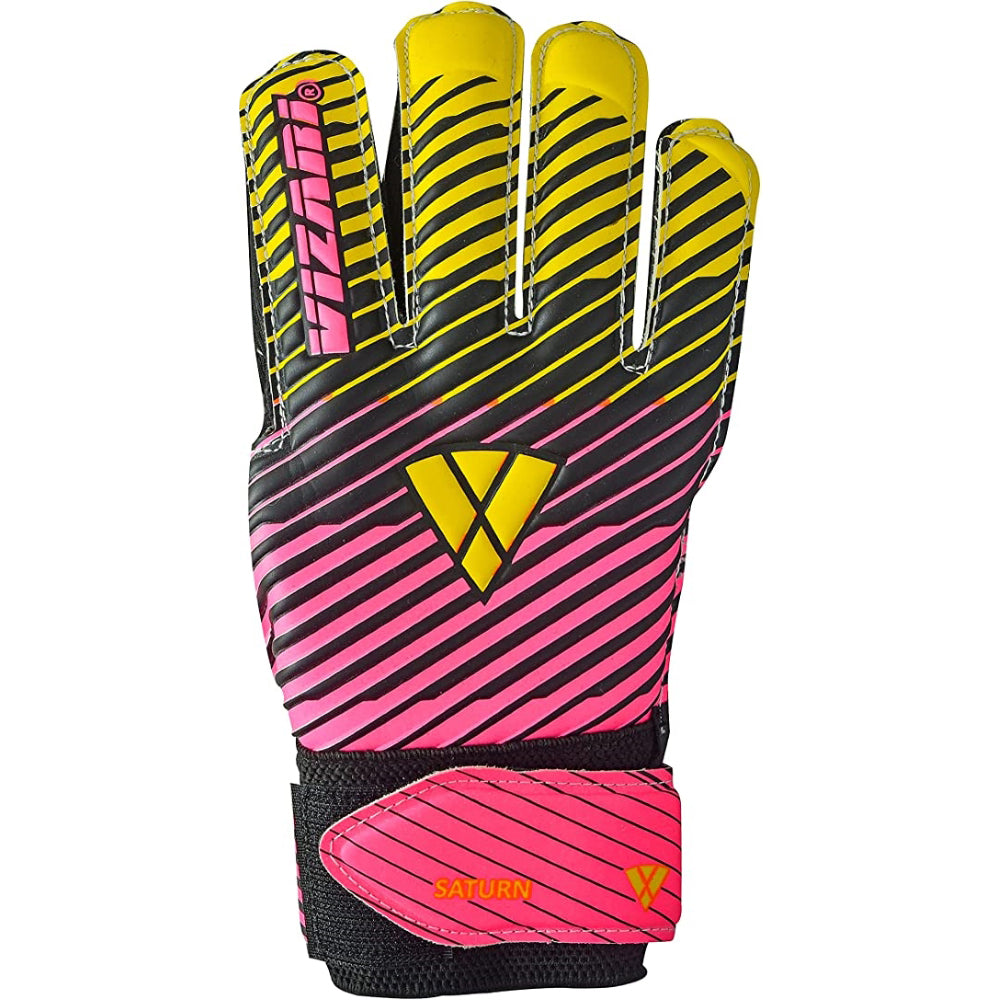 Saturn F.P. Goalkeeper Gloves w/ Finger Support-Pink/Yellow