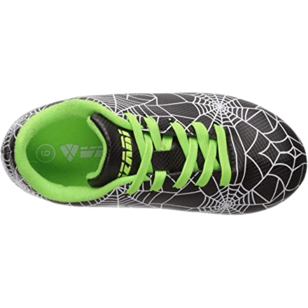 Spiderweb Firm Ground Soccer Cleats - Black/White/Green