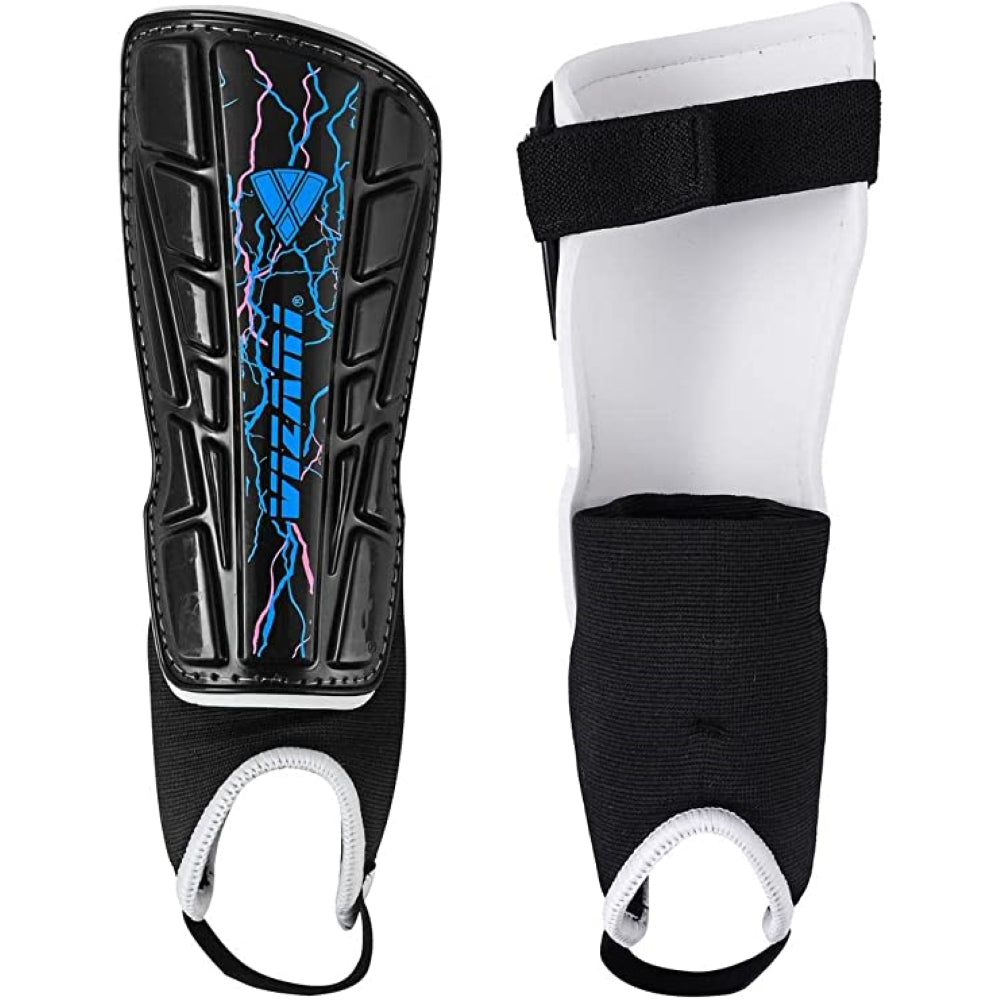 Zodiac Soccer Shin Guard with Detachable Ankle Protection-Black