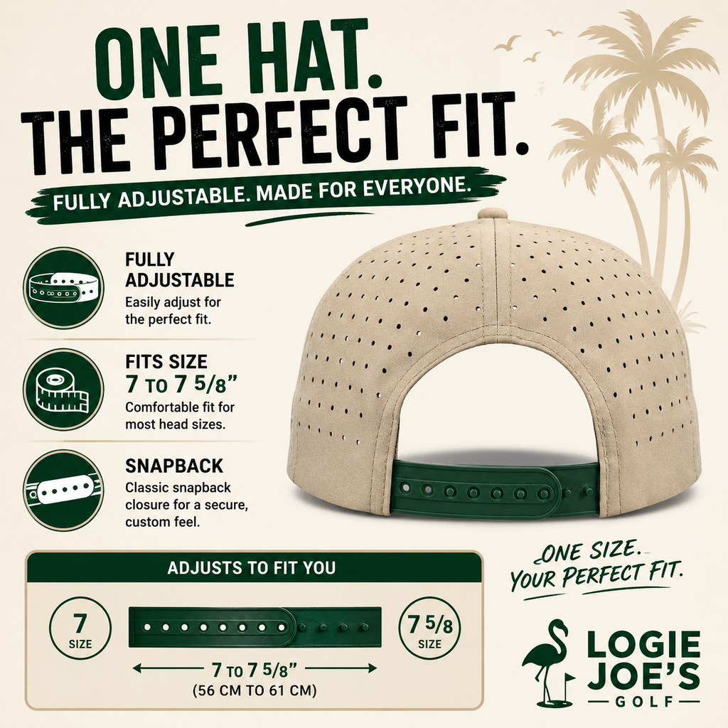 Evil Flamingo Golf Hat | Snapback Cap | Built-in Magnetic Ball Marker Holder + Marker Included | Adjustable Flamingo