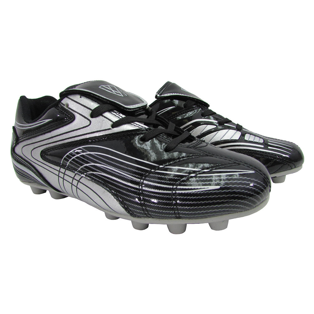Striker Firm Ground Soccer Shoes -Black/Silver