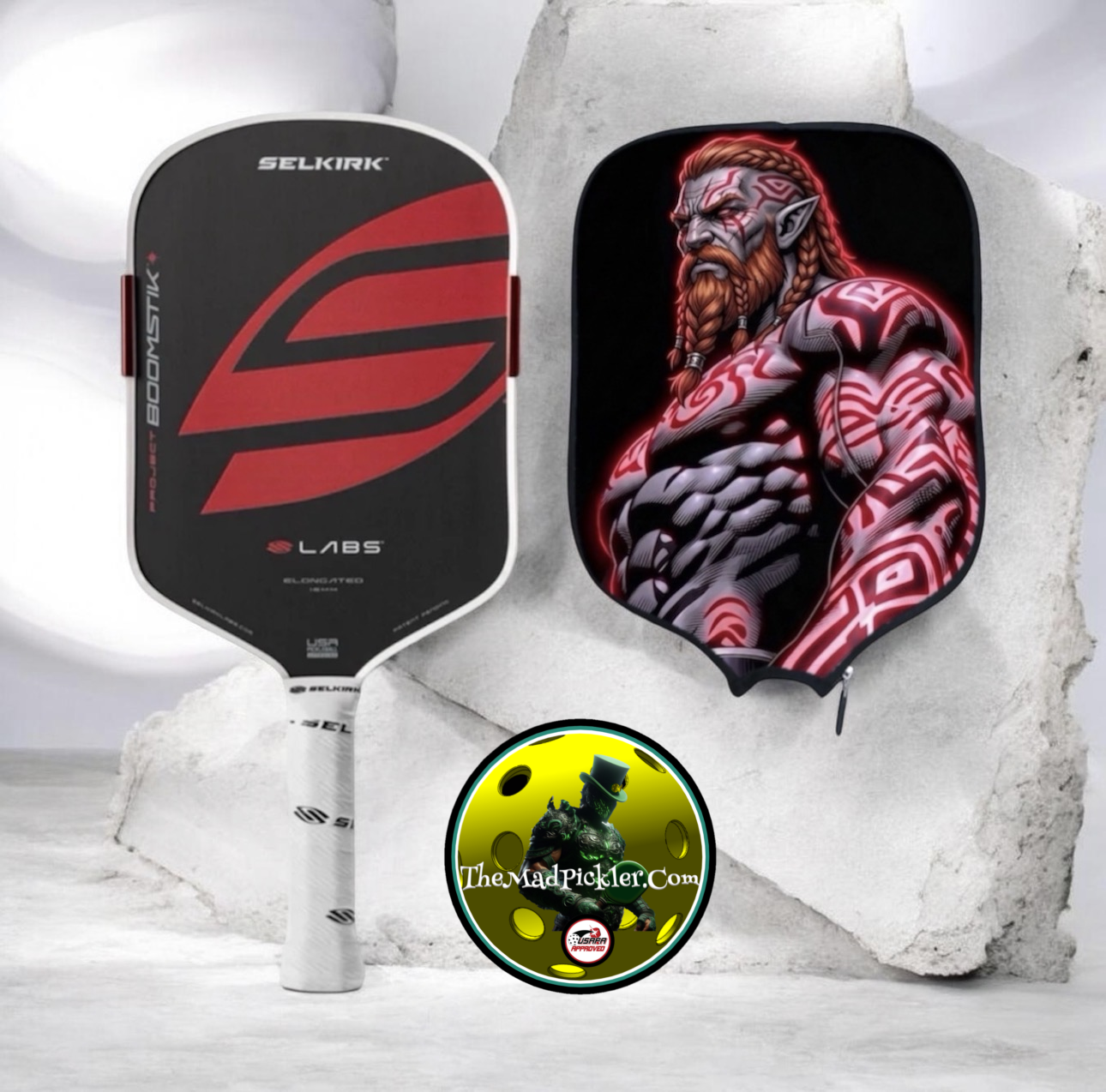 Selkirk Boomstik Elongated Pickleball Paddle & Limited Edition Cover "DUPR the Great"
