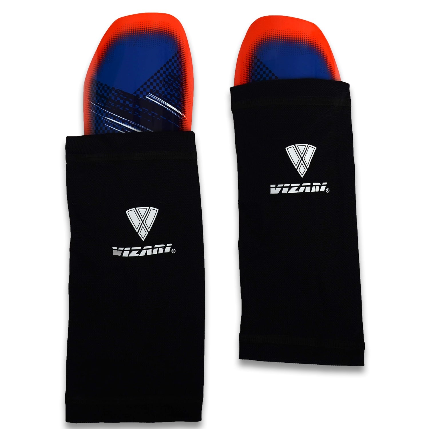 Aptos Soccer Shin Guard with Sleeve-Royal/White