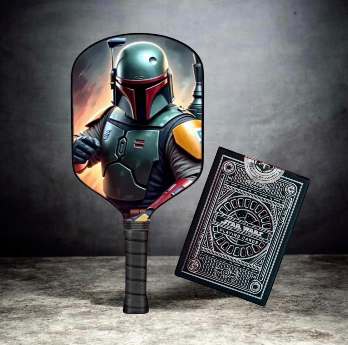 Star Wars Boba Fett Pickleball Paddle Cover & Playing Card Collectors Edition
