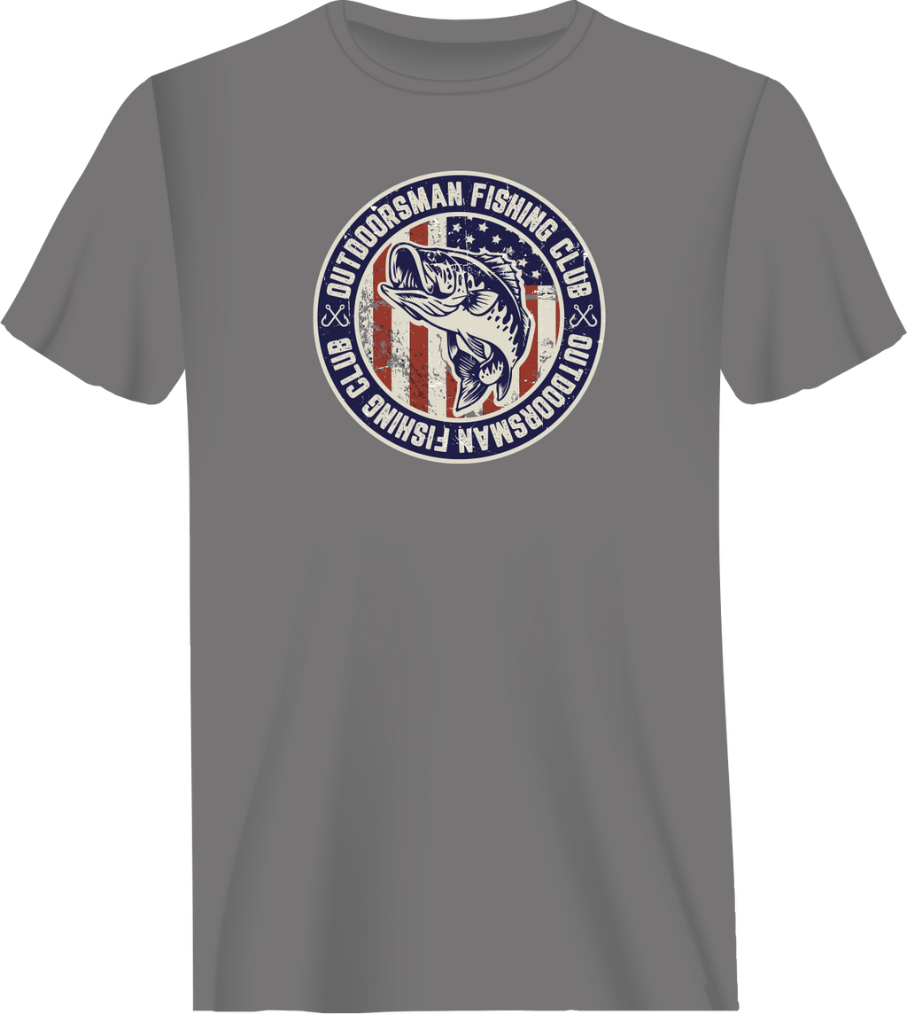 Outdoorsman Fishing Club Patriotic Man T-Shirt