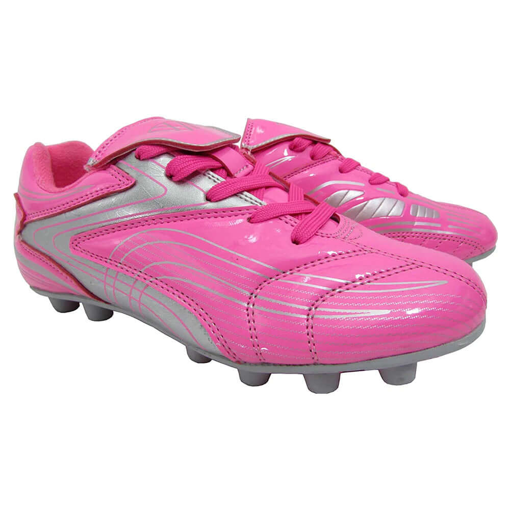 Striker Firm Ground Soccer Shoes -Pink/Silver