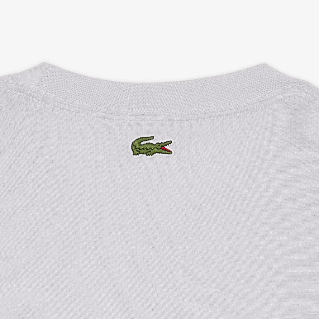 Lacoste Embroidered Cotton Tee - Light Grey