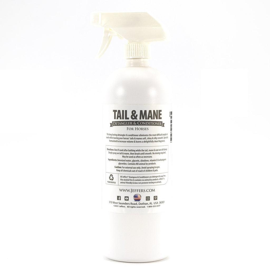 Jeffers Equine Tail & Mane Detangler and Conditioner Spray for Horses