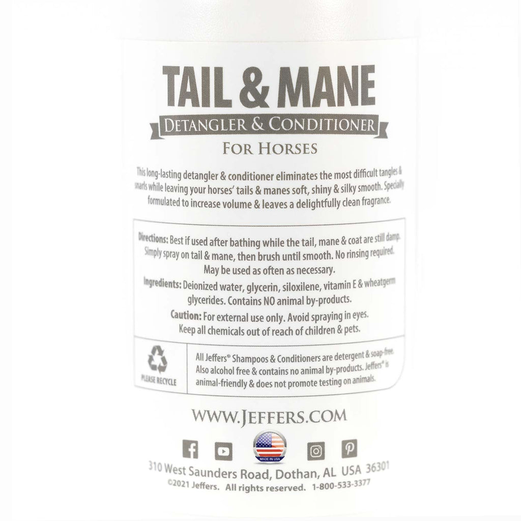 Jeffers Equine Tail & Mane Detangler and Conditioner Spray for Horses