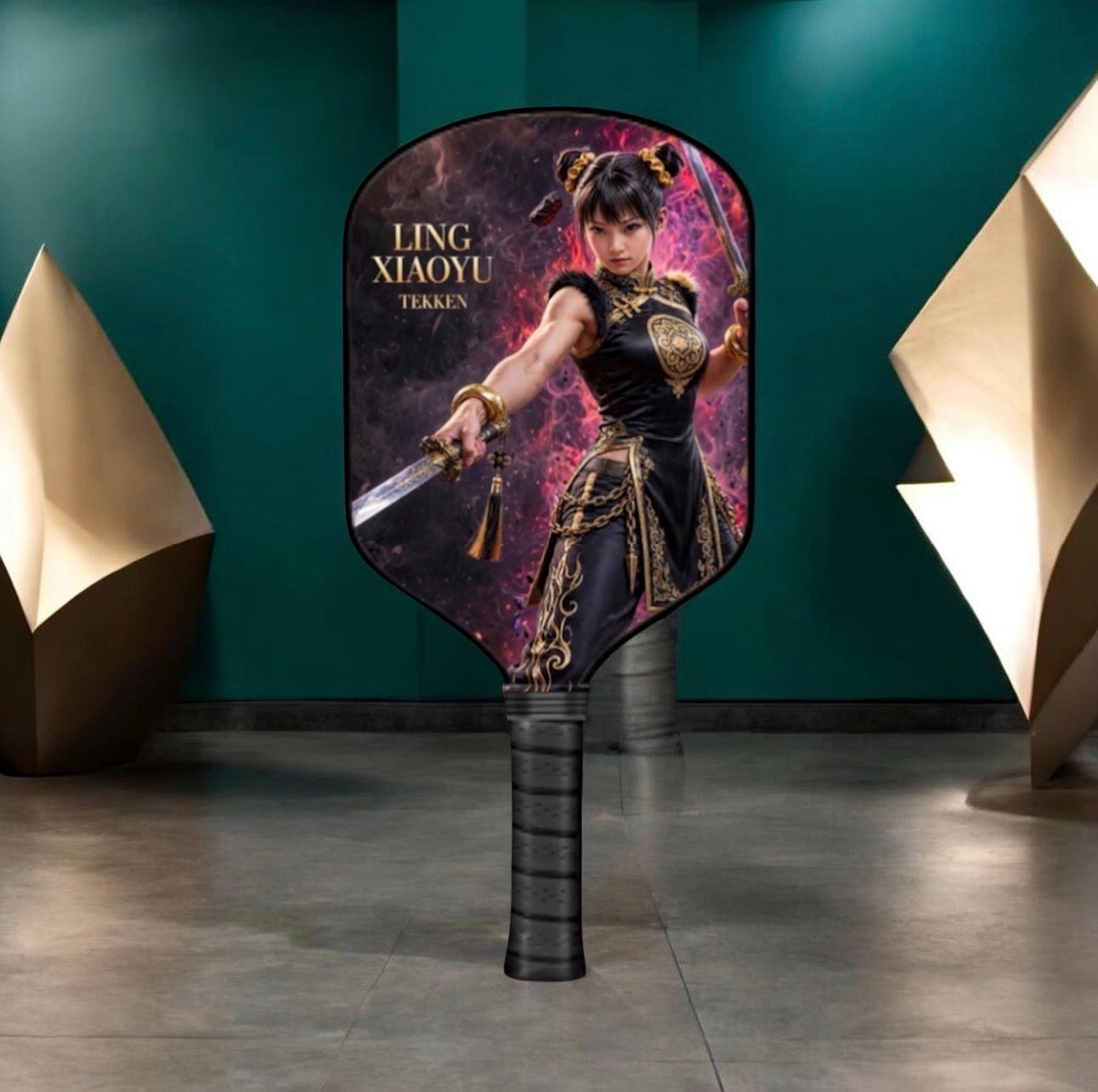 Tekken - Ling Xiaoyu - Black Attire - Pickleball Paddle