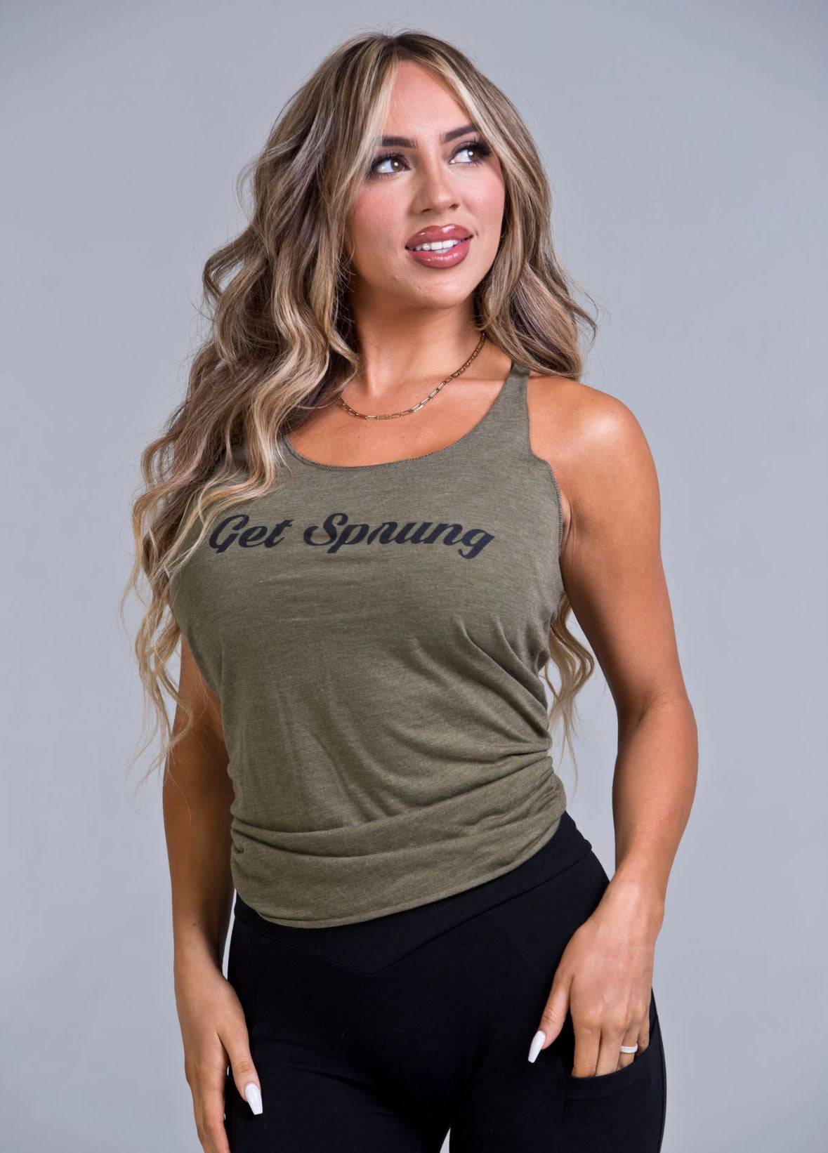 The Original GET SPRUNG Unisex Military Green XS-XXL