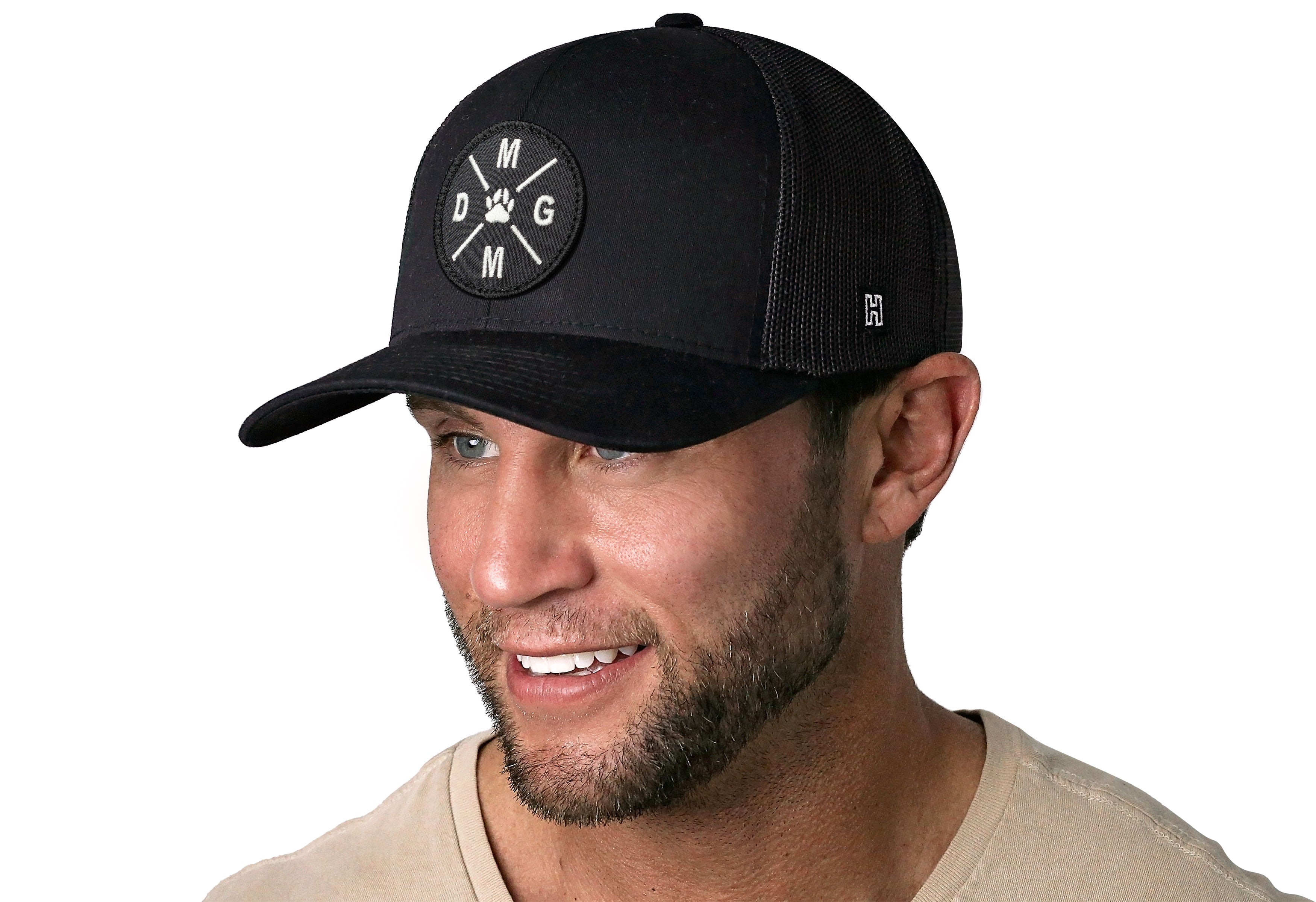 Dog Mom Trucker Hat Embroidered  |  Black Dog Snapback