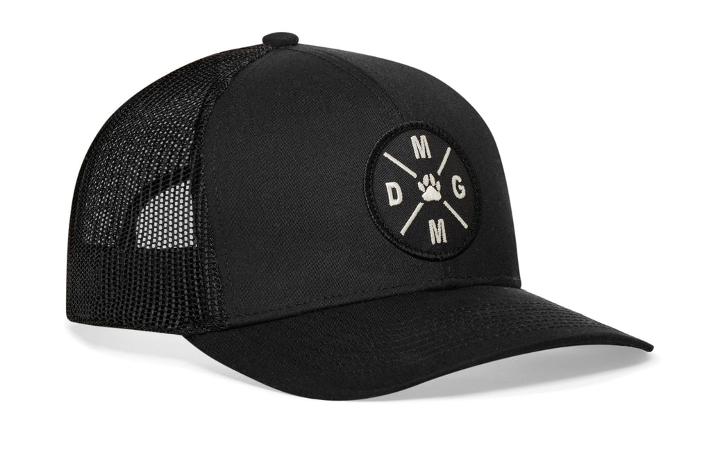 Dog Mom Trucker Hat Embroidered  |  Black Dog Snapback