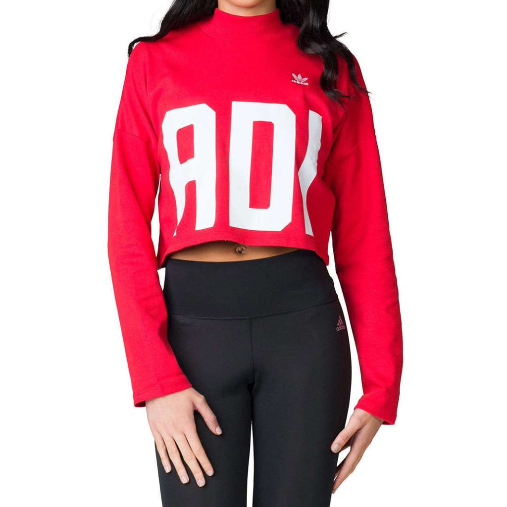 adidas Originals Women's Bold Age Cropped Sweatshirt - Red White