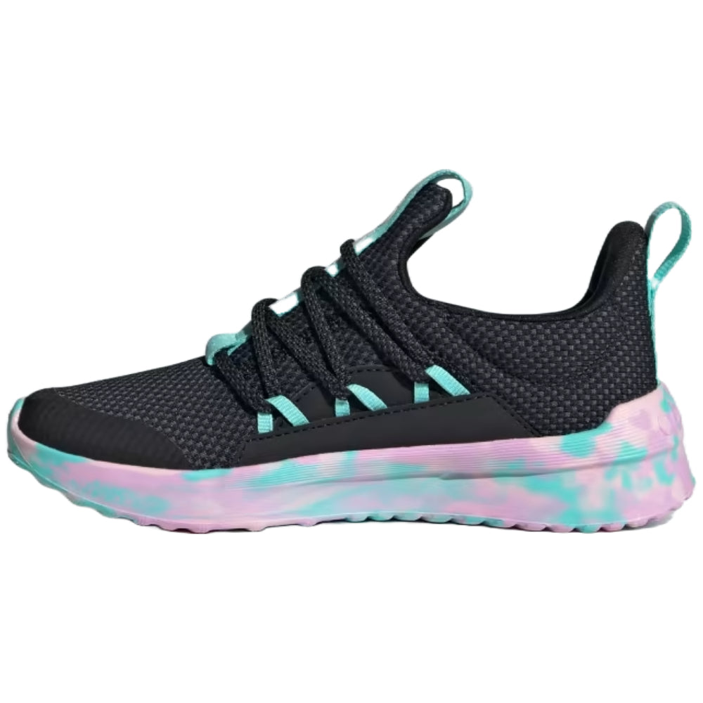 adidas kids LITE RACER ADAPT 5.0 SLIP-ON LACE SHOES ( Core Black / Clear Pink / Flash Aqua)
