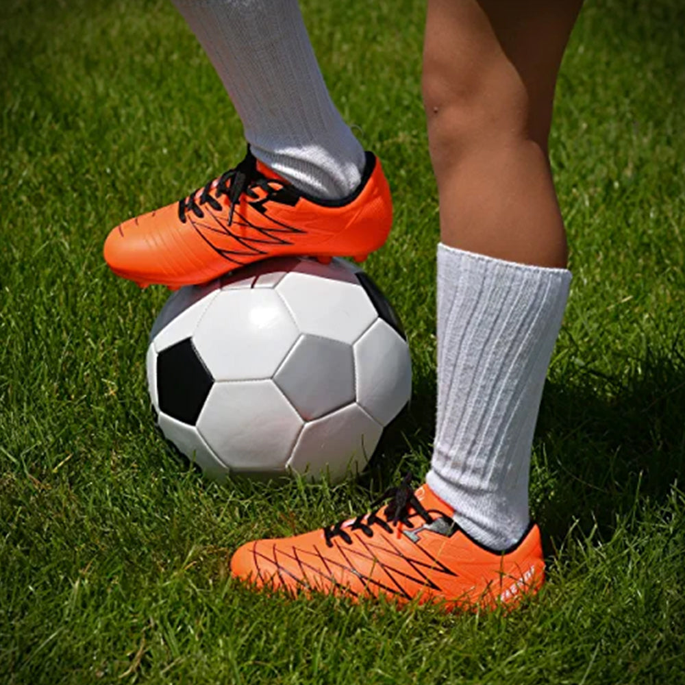 Boca Firm Ground Soccer Cleats - Orange/Black