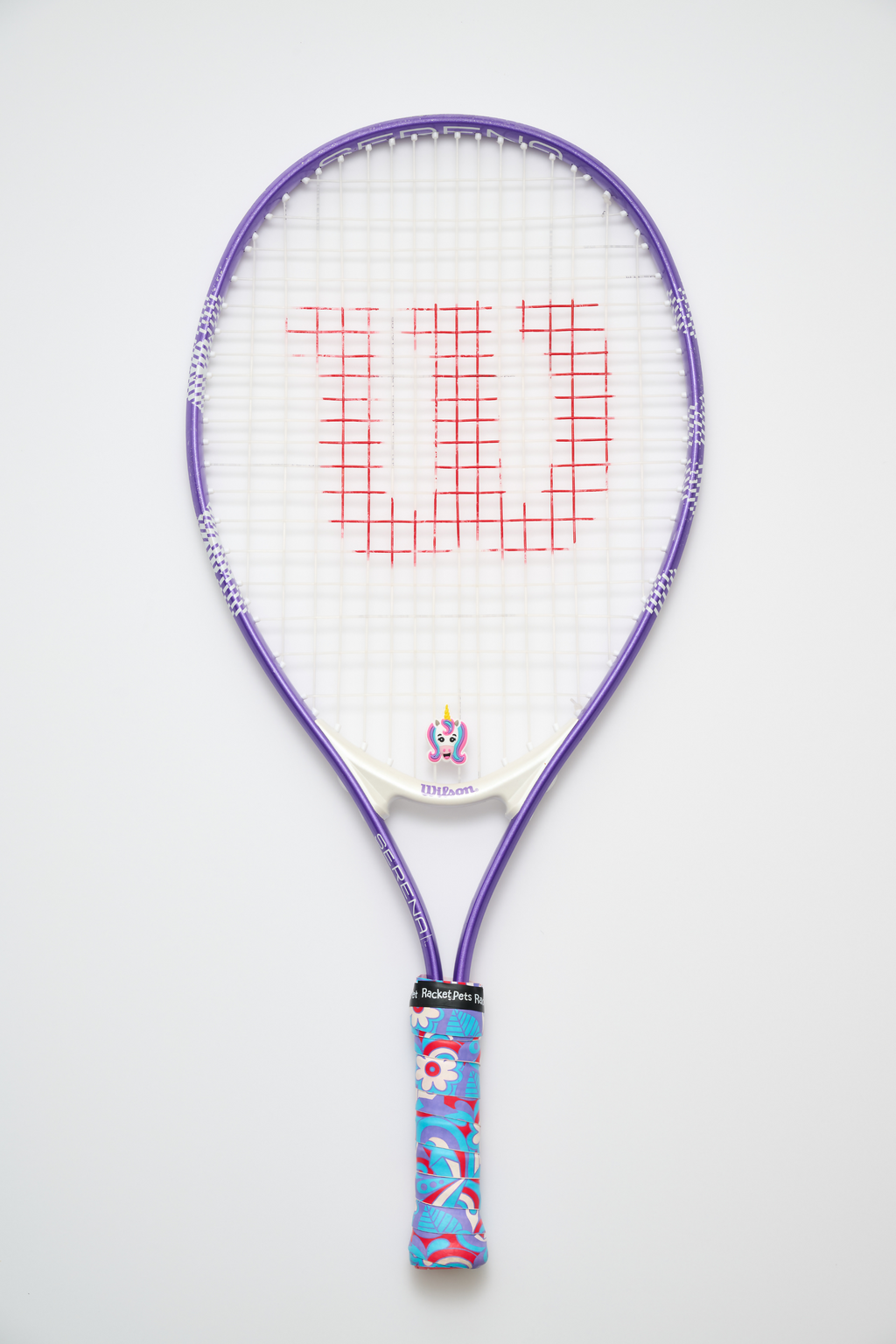 Unicorn Pink/Purple Tennis Overgrip Tape and Matching Shock Absorbing Dampener for Tennis Racket