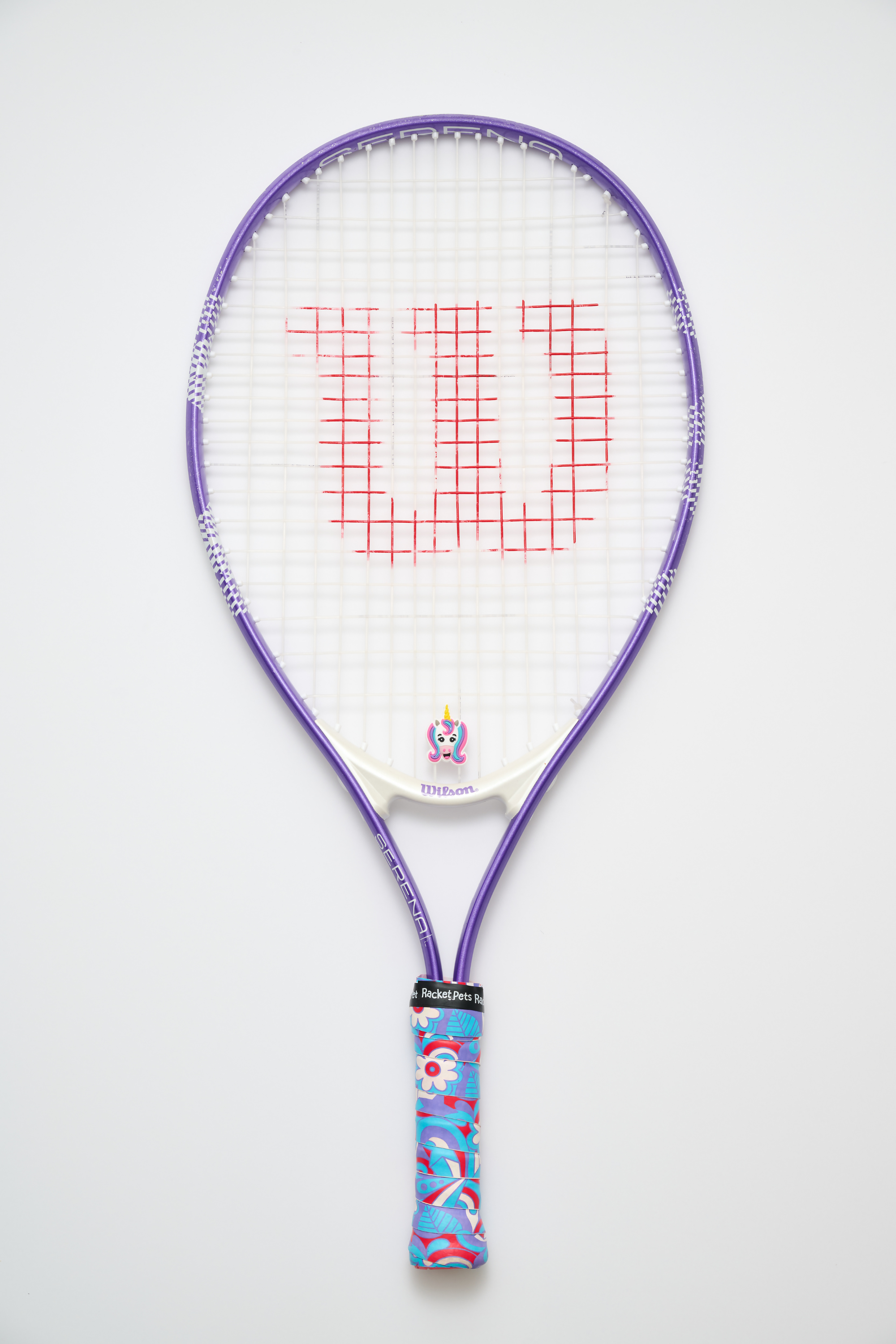 Unicorn Pink/Purple Tennis Overgrip Tape and Matching Shock Absorbing Dampener for Tennis Racket
