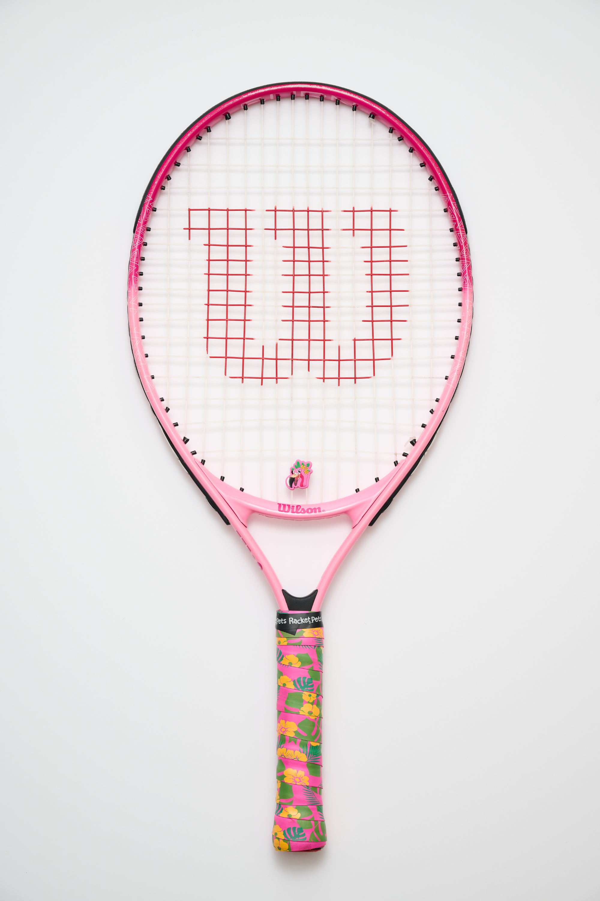 Flamingo Tennis Overgrip Tape and Matching Shock Absorbing Dampener for Tennis Racket