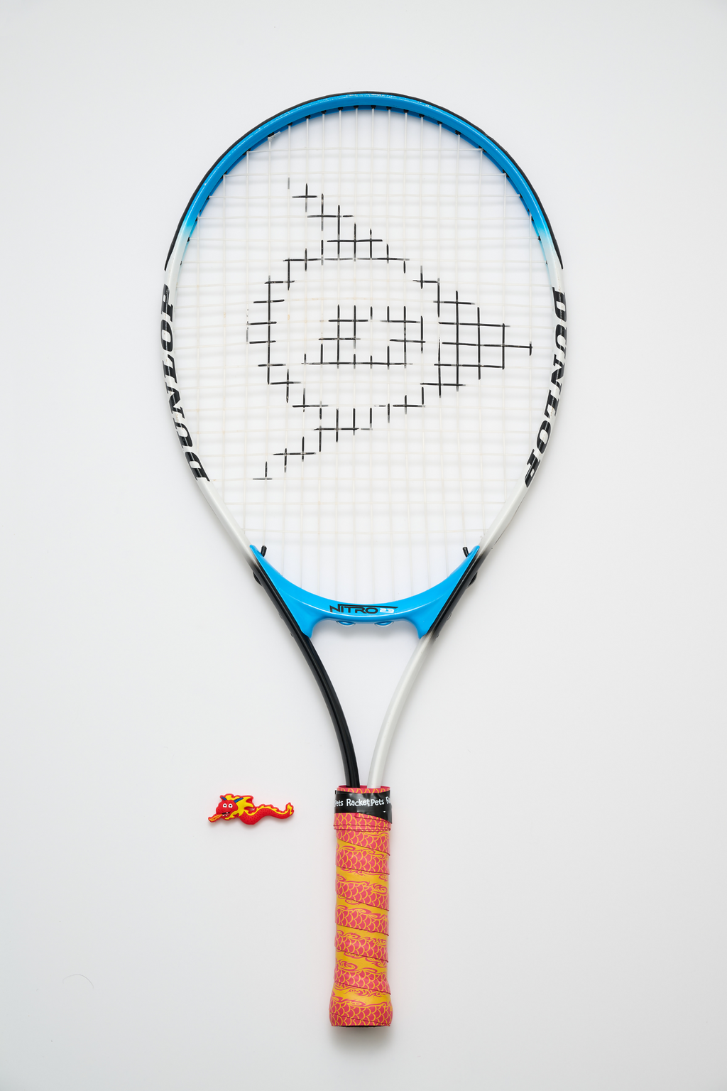 Dragon Red Tennis Overgrip Tape and Matching Shock Absorbing Dampener for Tennis Racket