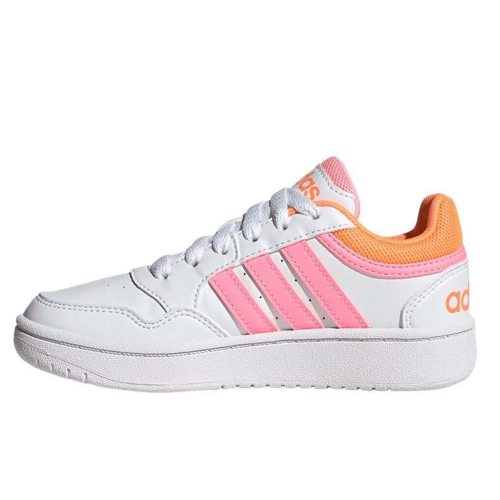 adidas Kids' Hoops 3.0 Sneaker - White/Pink/Orange