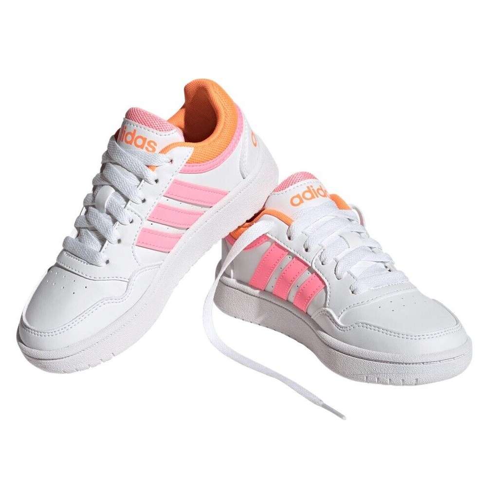 adidas Kids' Hoops 3.0 Sneaker - White/Pink/Orange