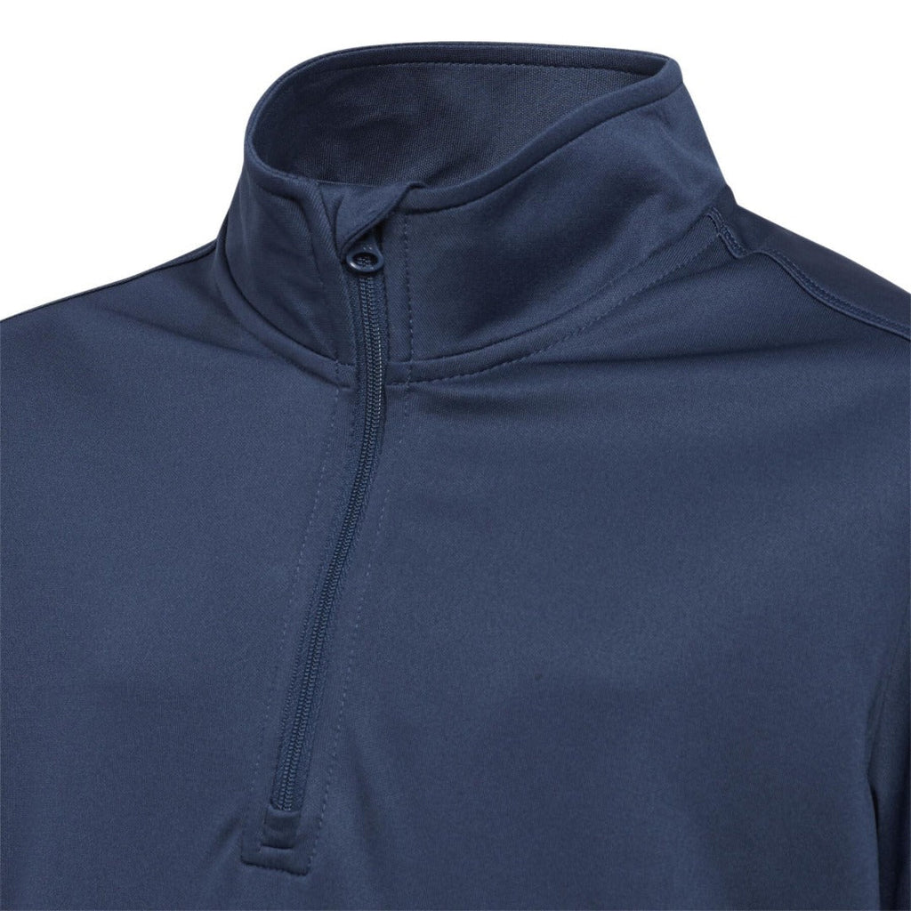 adidas Junior Boys ¼ Zip Solid Heather Pullover Crew - Navy