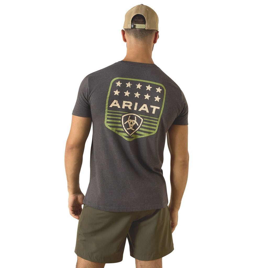 Ariat Mens Patriotic Badge Short Sleeve Shirt, 100% Cotton Unisex Top