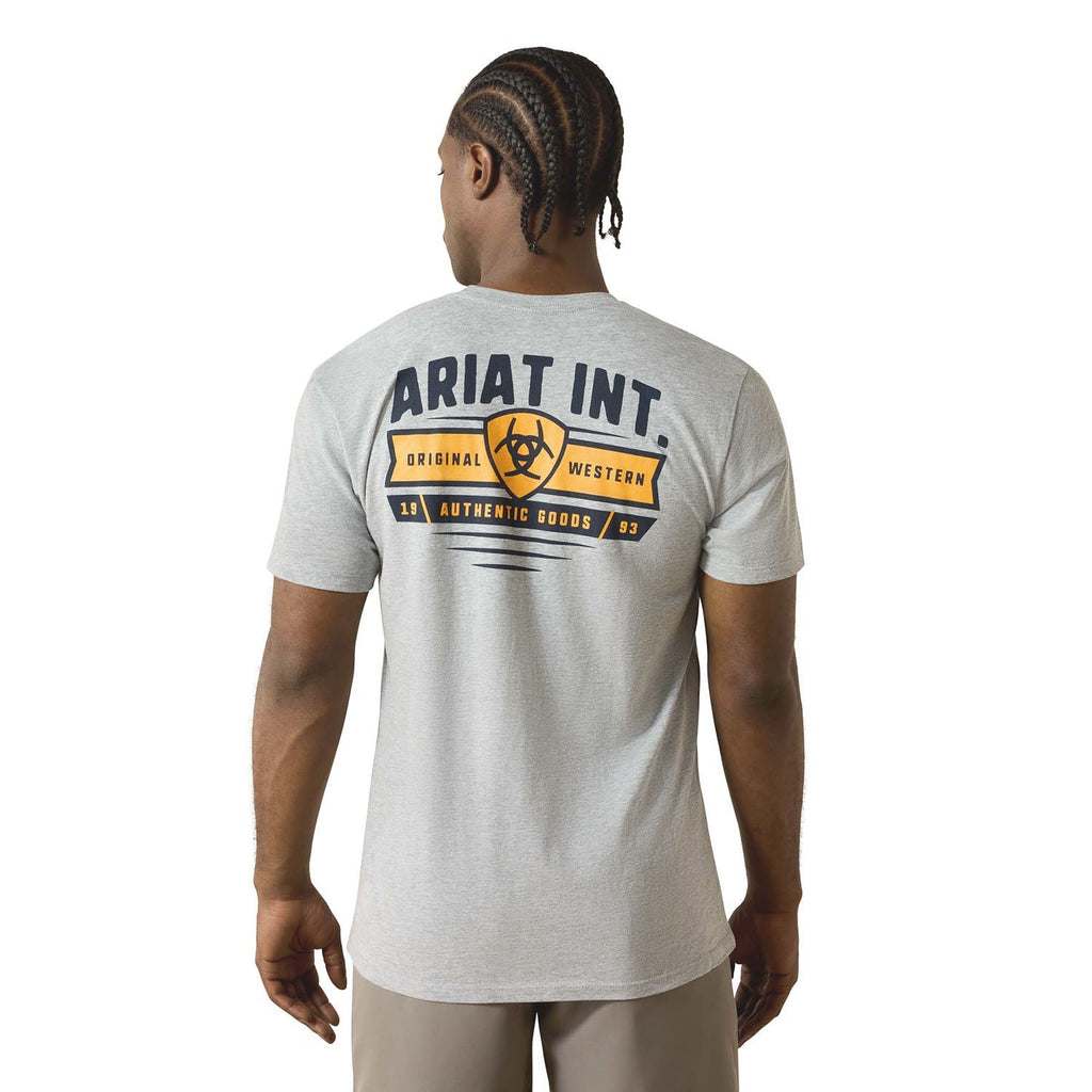 Ariat Mens Short Sleeve Shirt, Banner Badge Western Graphic Tee