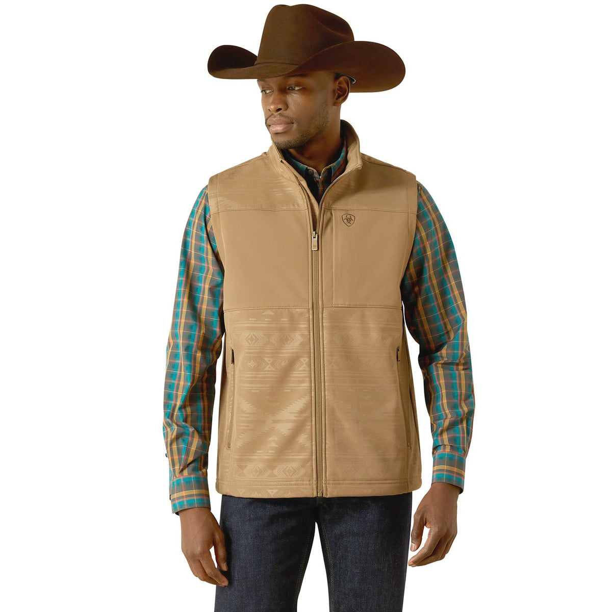 Ariat Mens "Vernon" Softshell Vest – Wind-Resistant Stretch Outdoor Vest