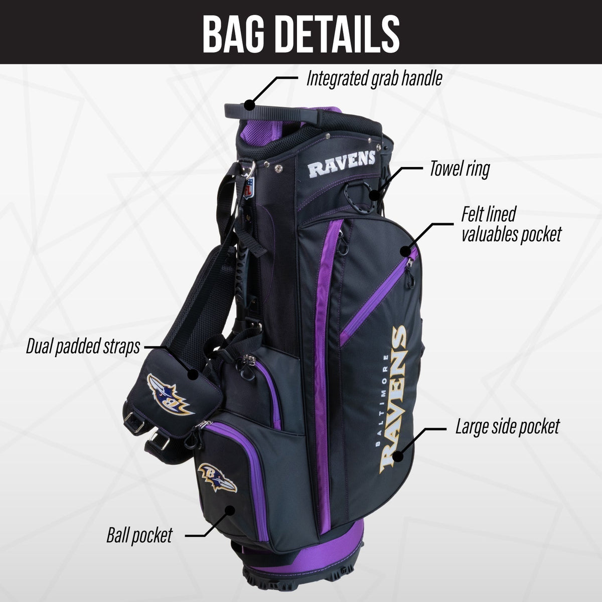 Baltimore Ravens Fairway Stand Bag