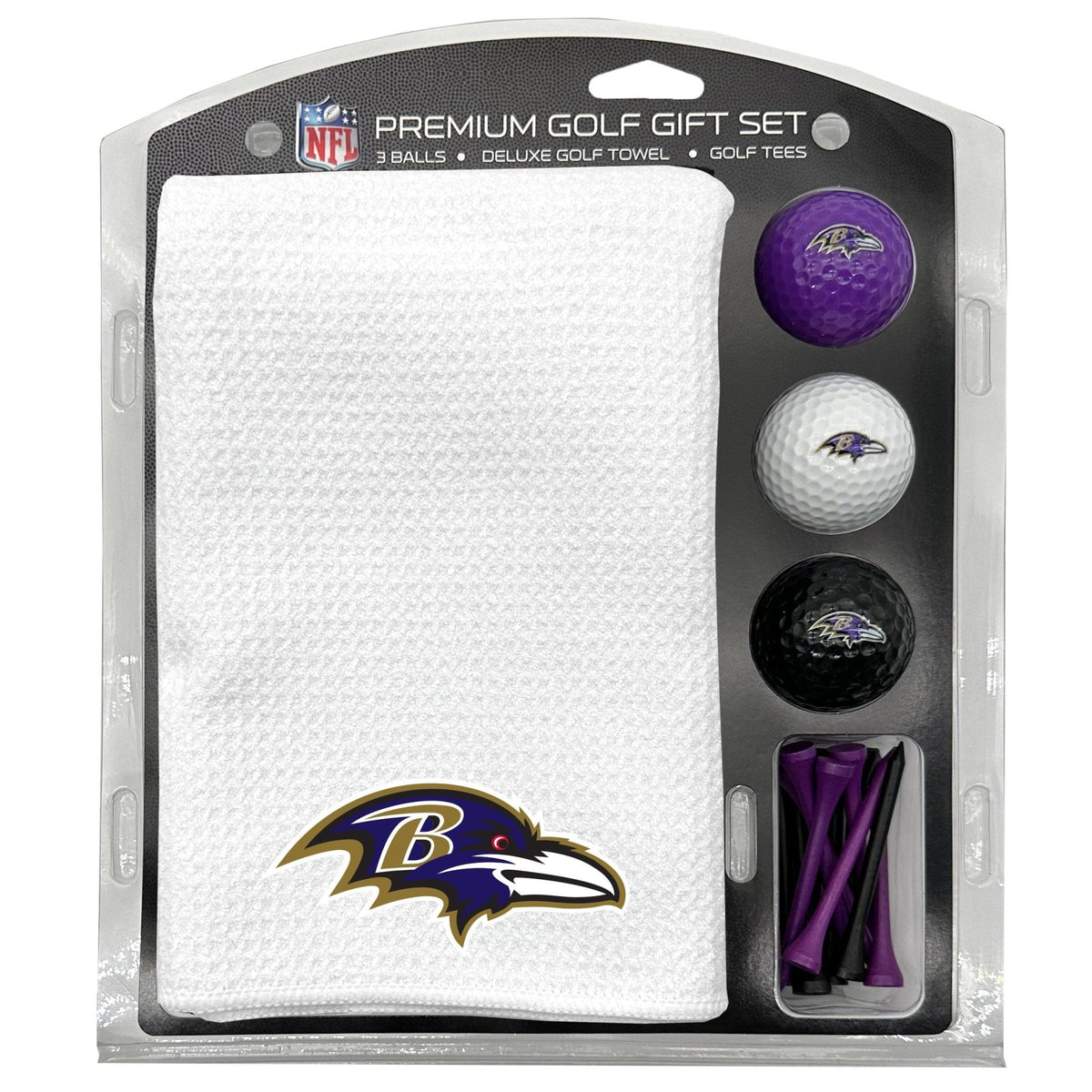 Baltimore Ravens White Microfiber Towel Golf Gift Set