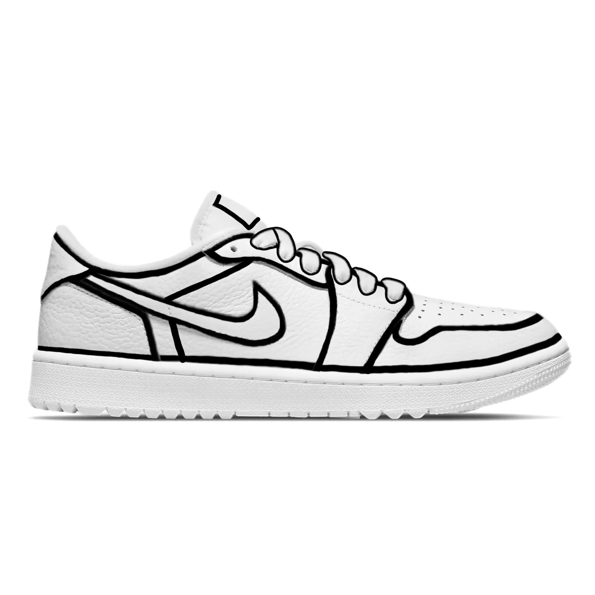 "Black Lines" Jordan 1 Golf Shoes