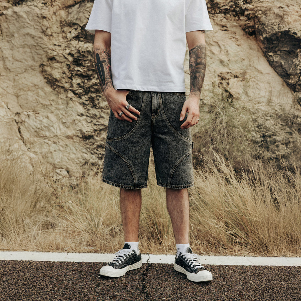 Commons Studios ‘Star’ Washed Denim Short Charcoal