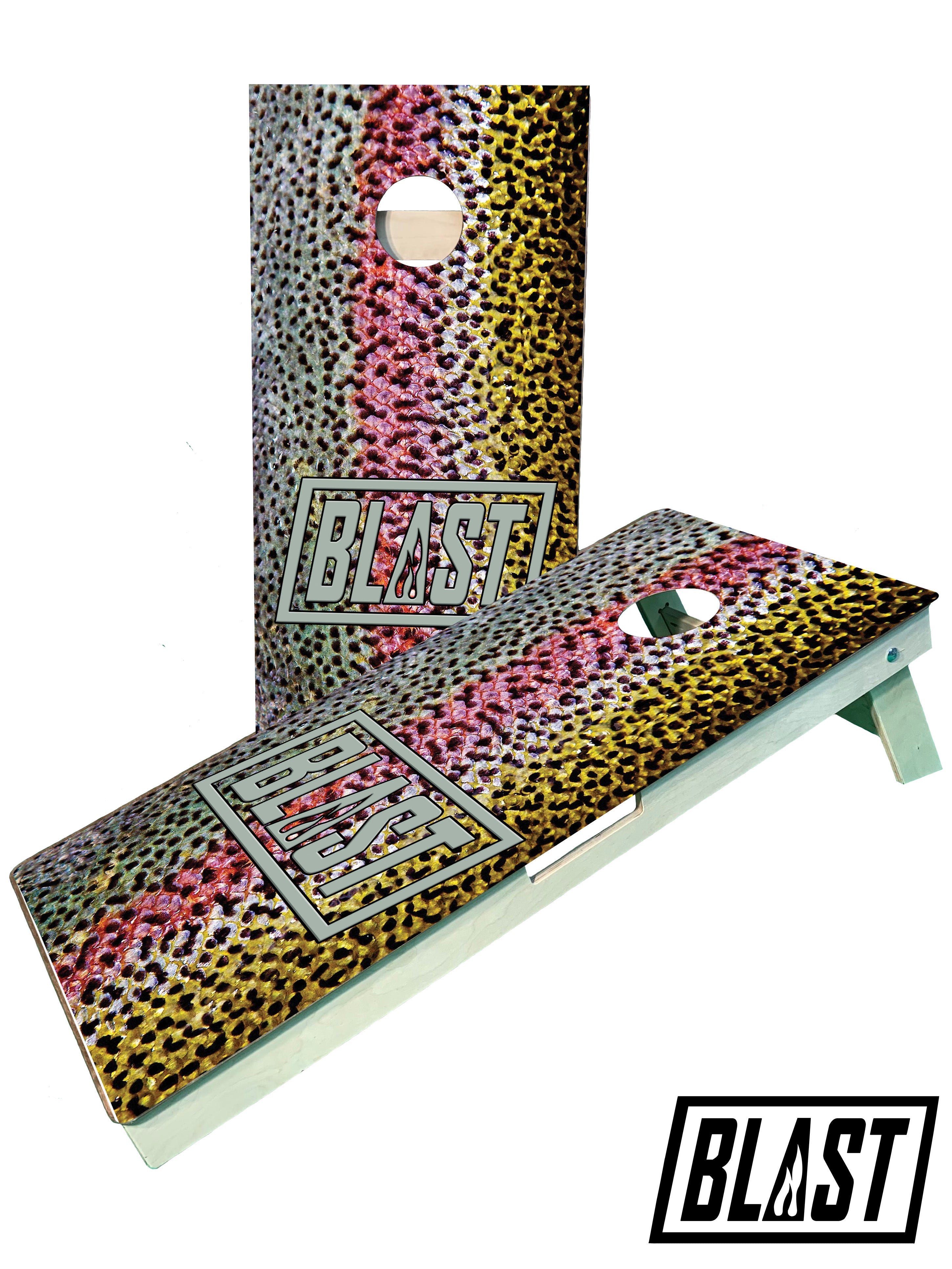 Blast Logo- Rainbow Trout Fishing Cornhole Boards