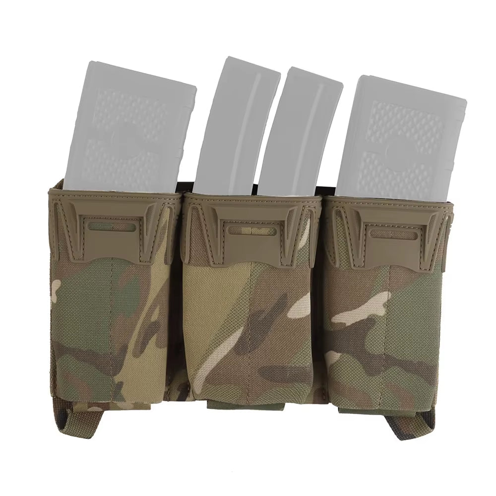 Camo Sub-Zero Style Plate Carrier Airsoft Hunting Tactical Vest with Multicaliber 9MM 6Pcs Long Mag/5.56 Triple Magazine Pouch