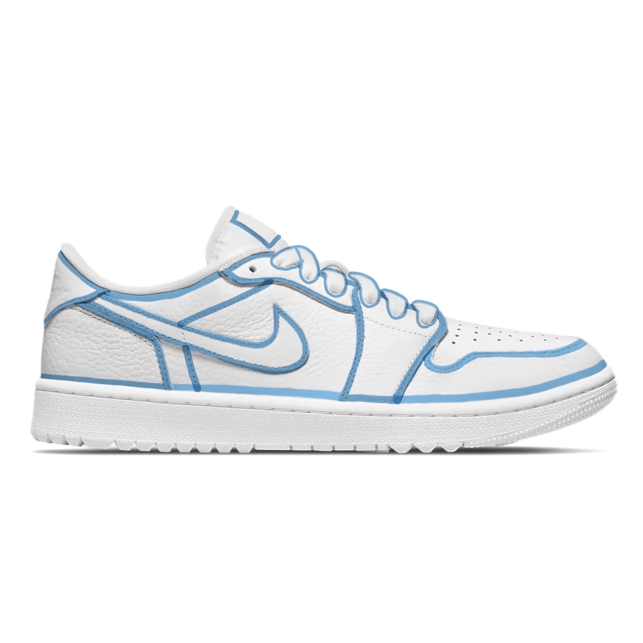 "Carolina Blue Lines" Jordan 1 Golf Shoes