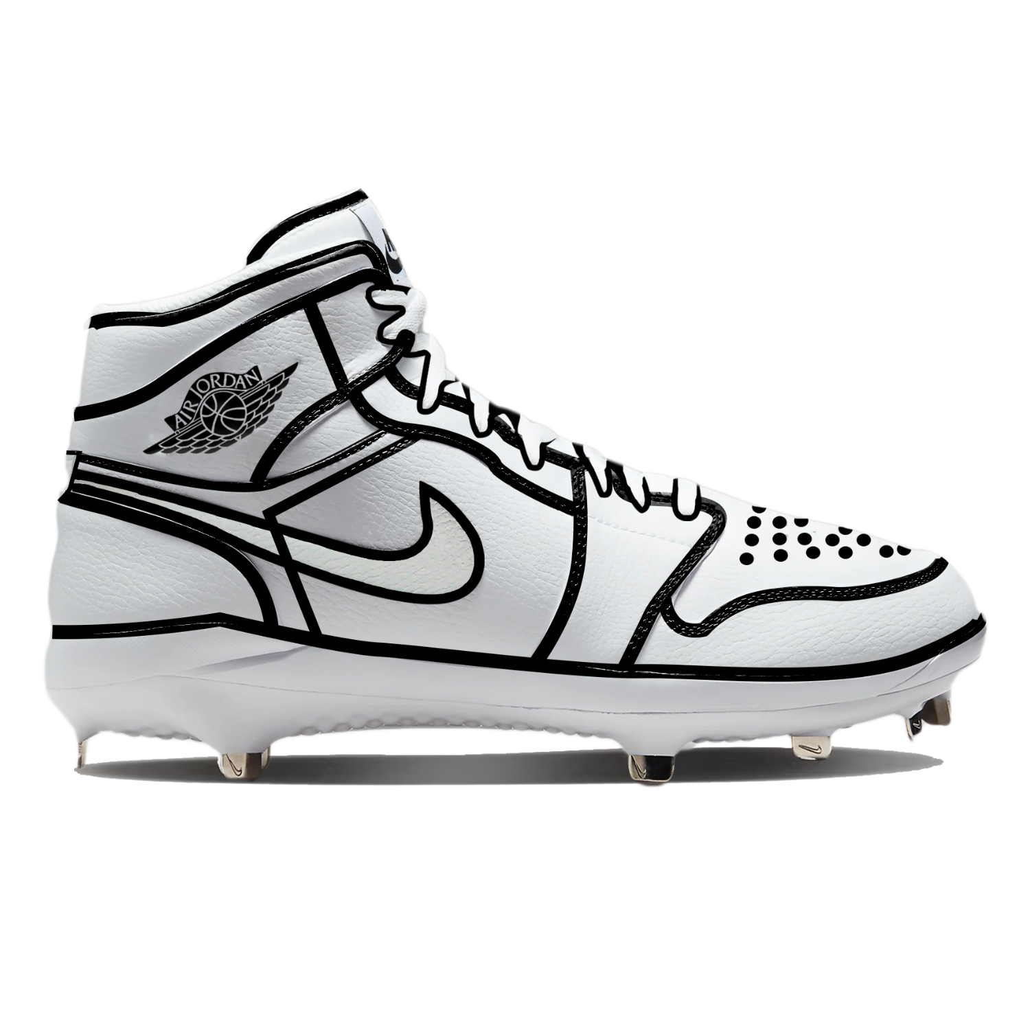 "Cartoon Lines" Jordan 1 Retro Cleats