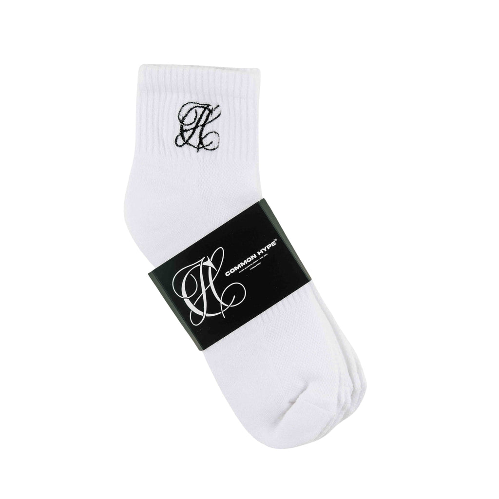 Common Hype Mid Cut Socks White (3-Pack)