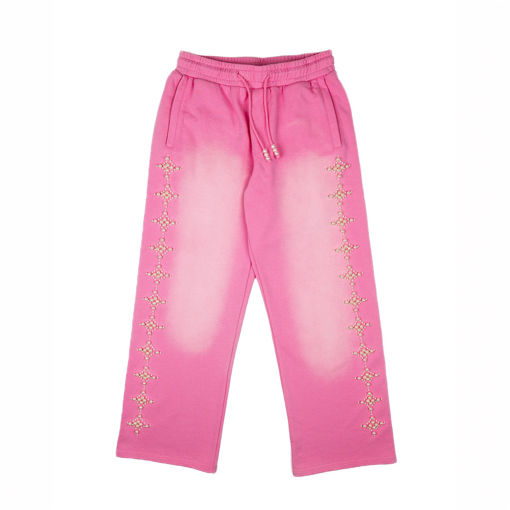 Commons Pearled Star Sweatpants Faded Pink