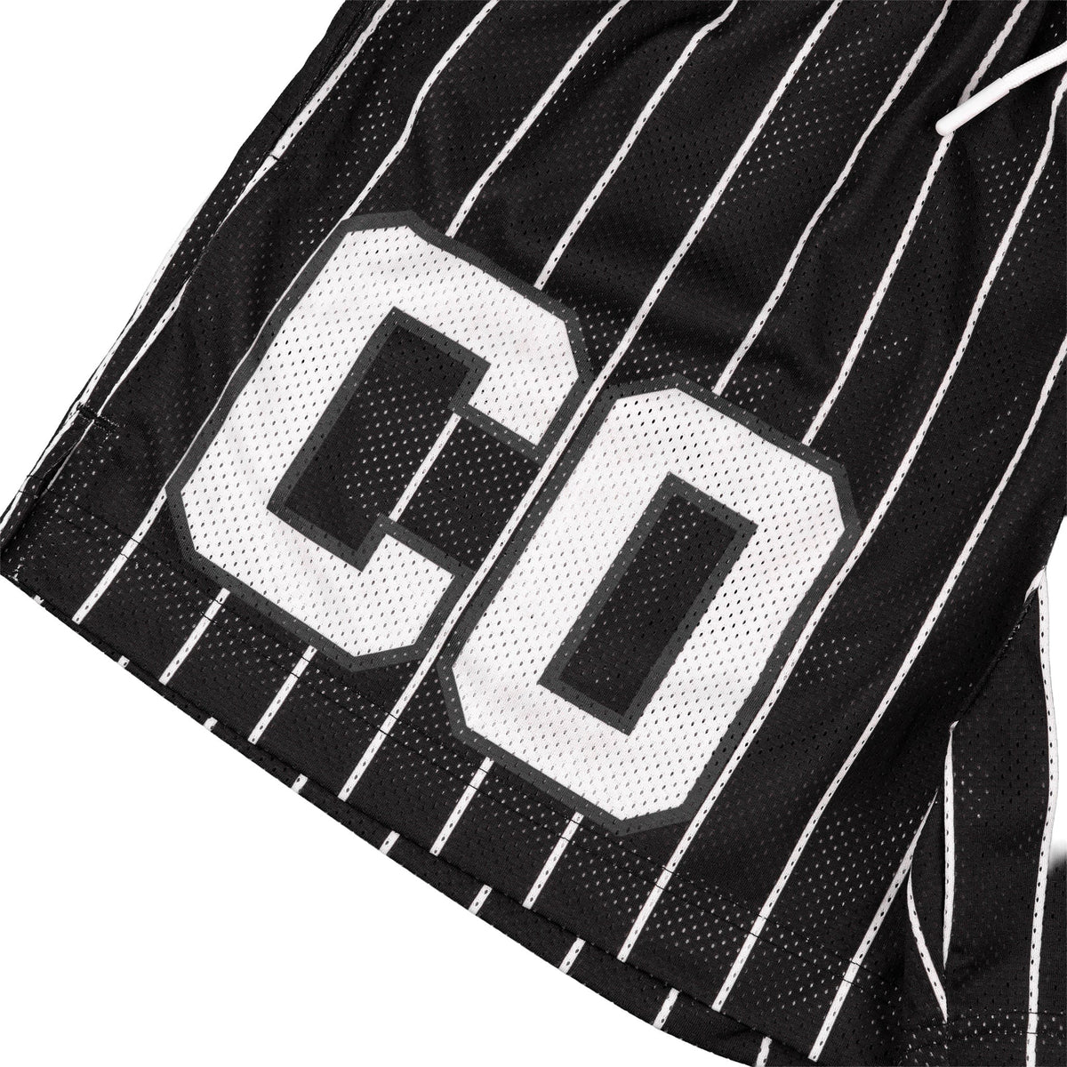 Common Hype Split Pinstripe Mesh Short Jet Black