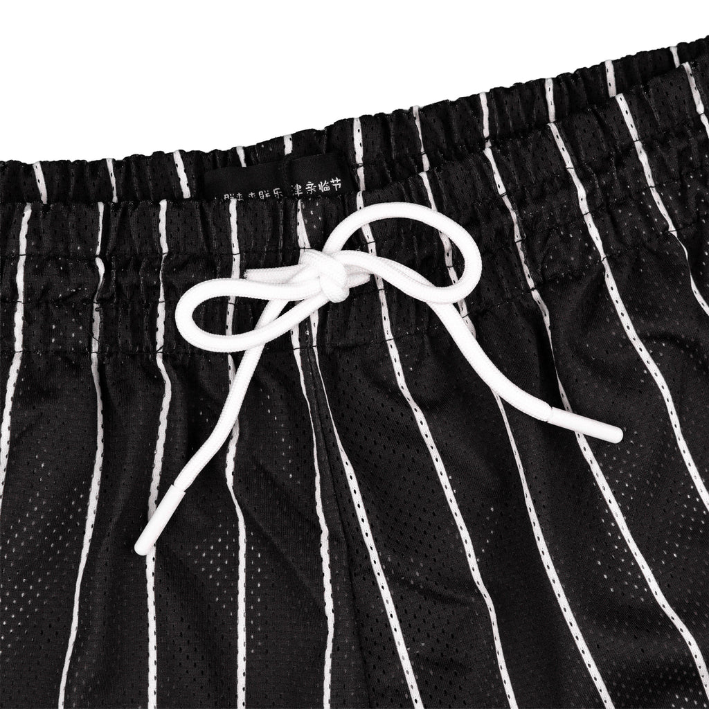 Common Hype Split Pinstripe Mesh Short Jet Black