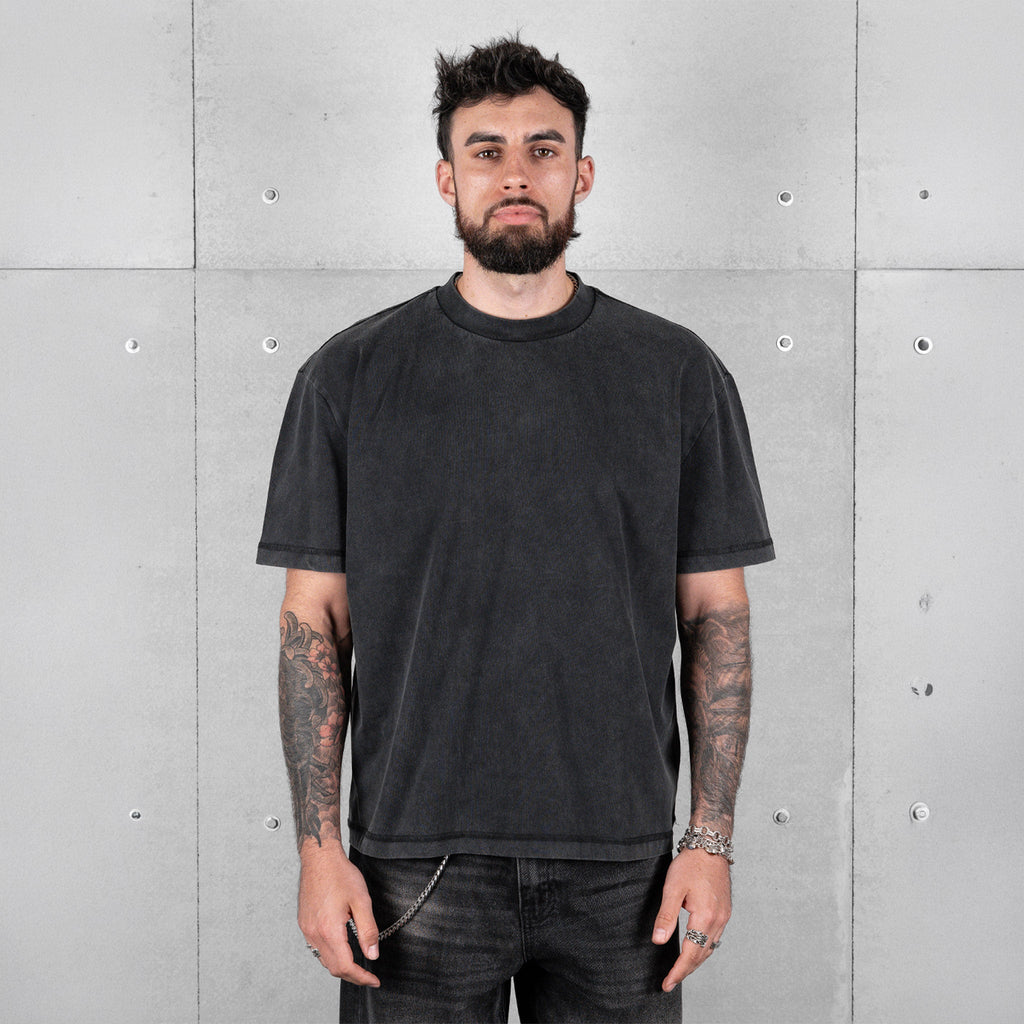 Commons Blank Star Embroidered Tee Acid Wash