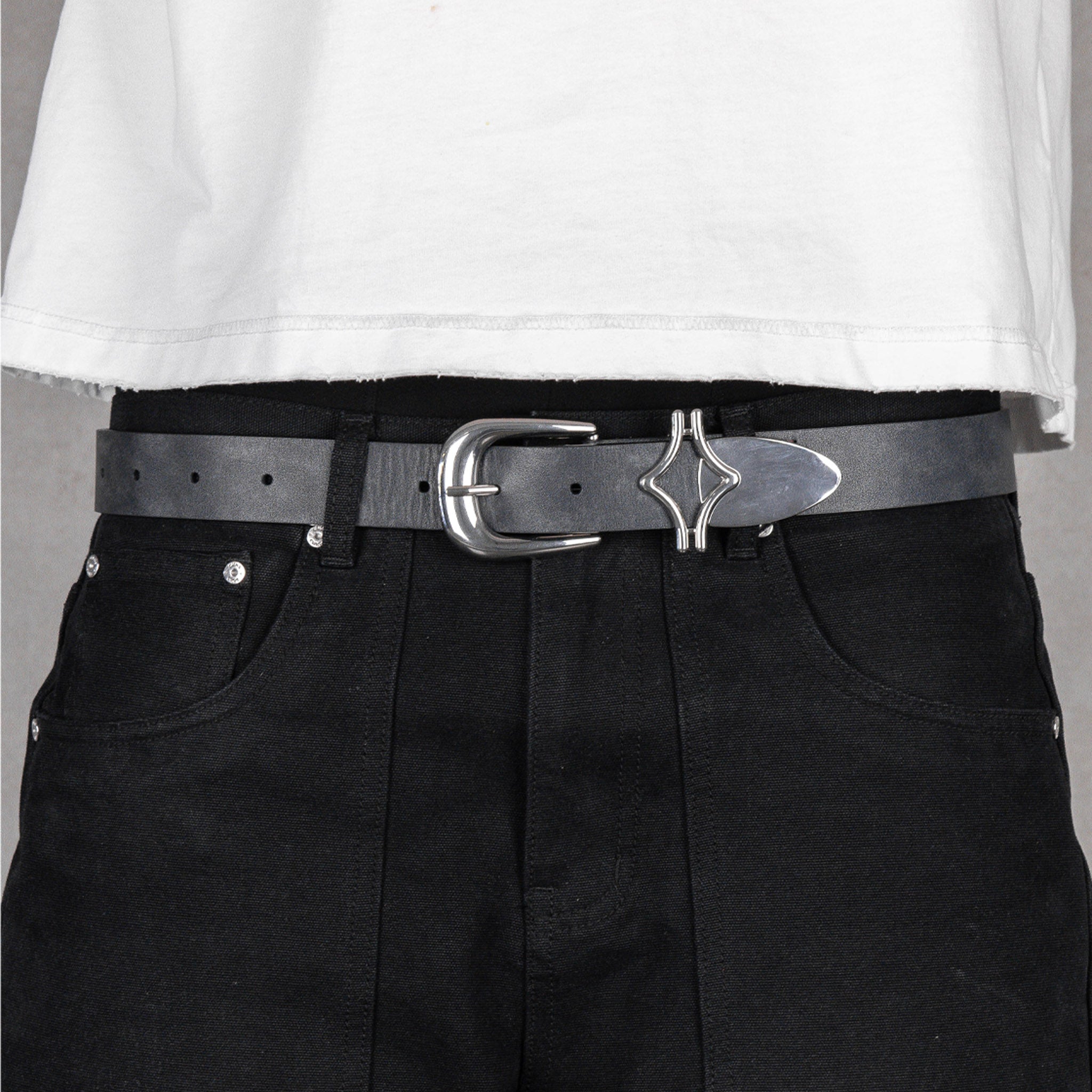 Commons Studios Outlaw Leather Belt Onyx