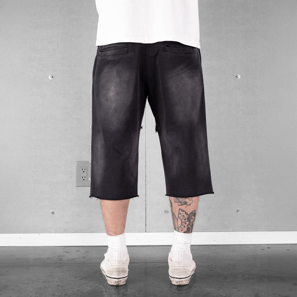 Commons Pearled Star Sweatshort Vintage Black